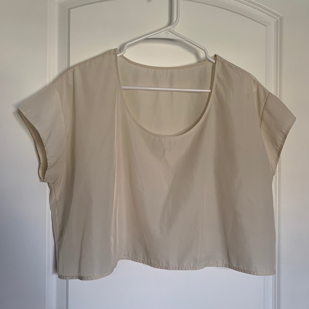 Oversized crop top blouse